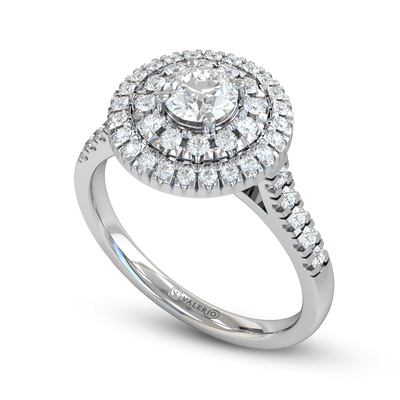 Triple Row Cluster Lab Grown Diamond Fairtrade Gold Engagement Ring