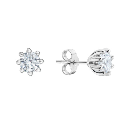 Tulip Range Diamond Fairtrade Gold Stud Earrings