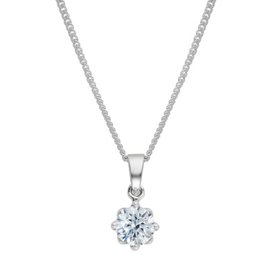 Lily Round Brilliant Cut Diamond Pendant