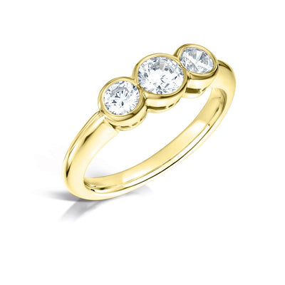 Rub Over Diamond Fairtrade Gold Trilogy Engagement Ring