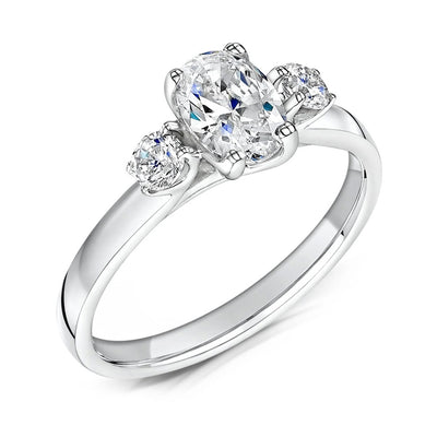 Oval Diamond Crossover Trilogy Fairtrade Gold Engagement Ring