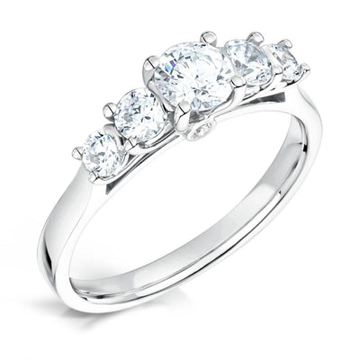 Five Diamond Tulip Set Engagement Ring
