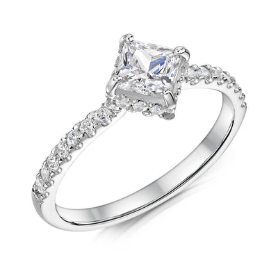 Princess Cut Hidden Halo Fairtrade Gold Engagement Ring