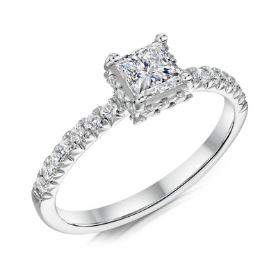 Princess Cut Halo Fairtrade Gold Engagement Ring