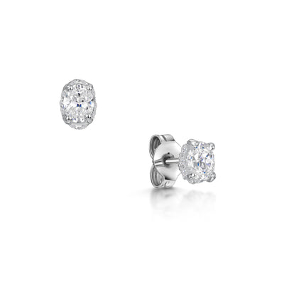 Oval Diamond Fairtrade Gold Stud Earrings