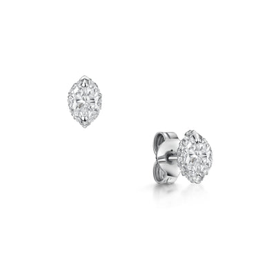 Marquise Cut Diamond Fairtrade Gold Stud Earrings