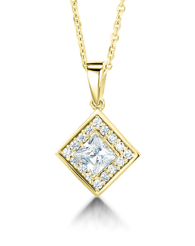 Princess Cluster Lab Grown Diamond Fairtrade Gold Pendant
