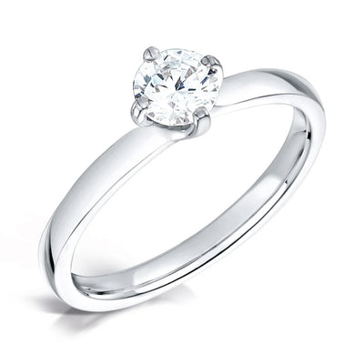 Solitaire Cross-Over Engagement Ring