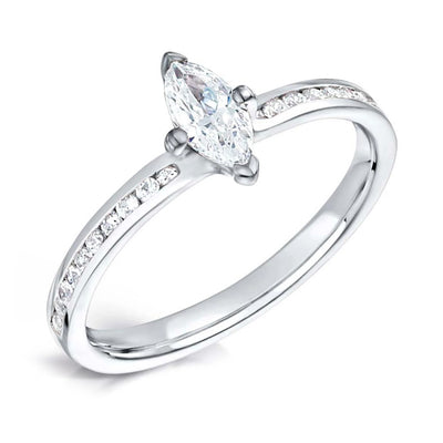 Marquise Diamond Channel Set Engagement Ring
