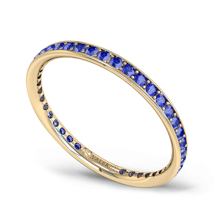 Blue Sapphire and Fairtrade Gold Eternity Ring