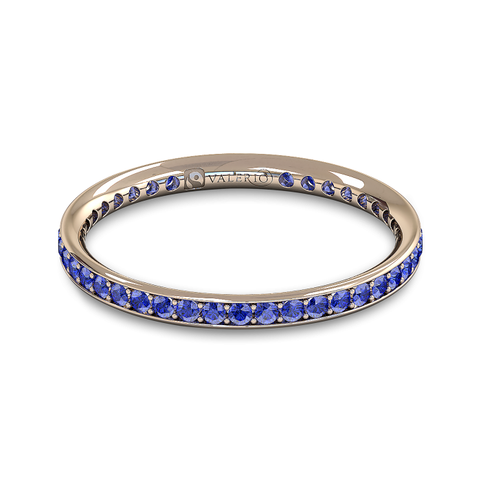 Blue Sapphire and Fairtrade Rose Gold Eternity Ring