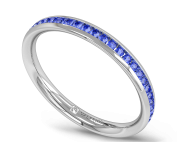 Blue Sapphire half Fairtrade White Gold Eternity Ring