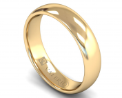 Classic Court Fairtrade Yellow 18k Gold Wedding Ring with Flat Edge 5mm