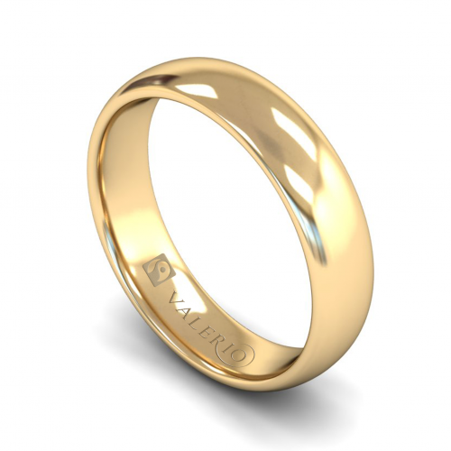 Classic Court Fairtrade Yellow 18k Gold Wedding Ring with Flat Edge 5mm