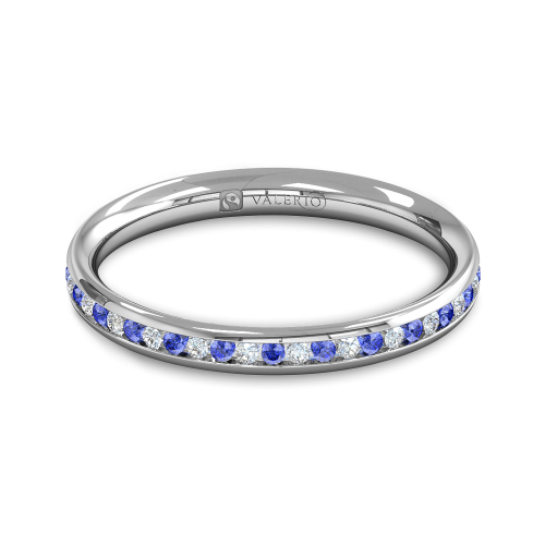 Diamond BlueSapphire half Fairtrade Gold Eternity Ring