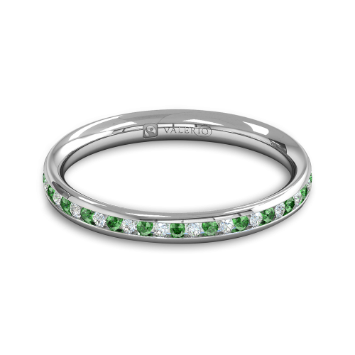 Diamond Emerald half Fairtrade Gold Eternity Ring