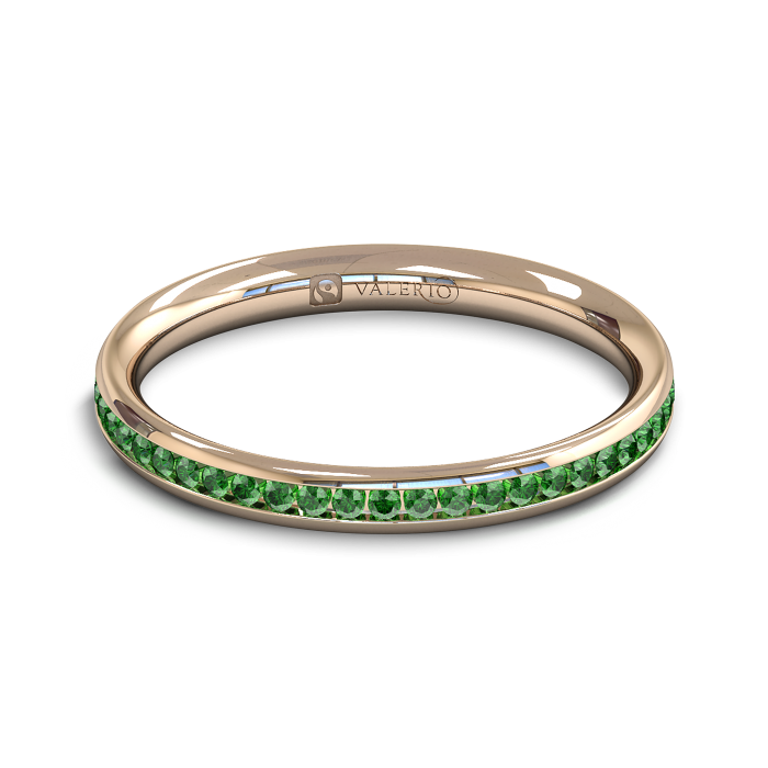 Emerald half Fairtrade Rose Gold Eternity Ring