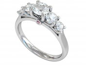 Five Stone Engagement Fairtrade 18 k White Gold