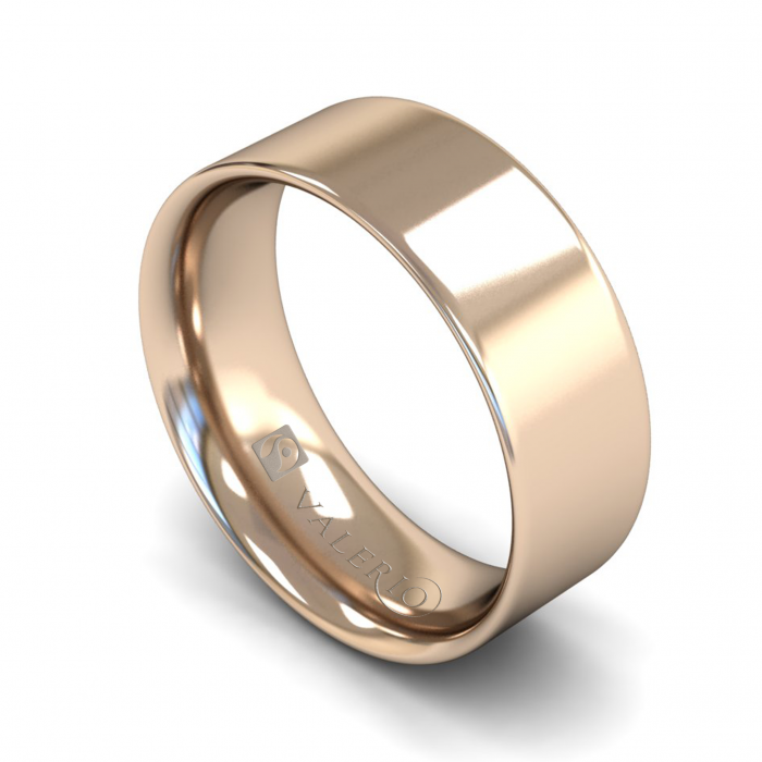 Flat Court ( Comfort Fit ) FairTrade 18k Rose Gold Wedding Ring