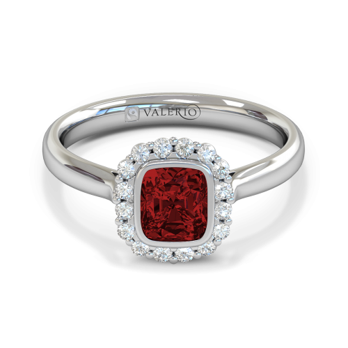 Greenland Ruby & Diamond Cluster Engagement Ring