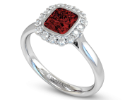 Greenland Ruby & Diamond Cluster Engagement Ring