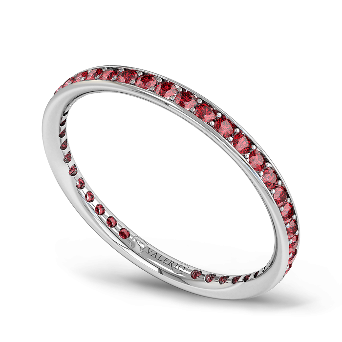 Ruby and Fairtrade White Gold Eternity Ring