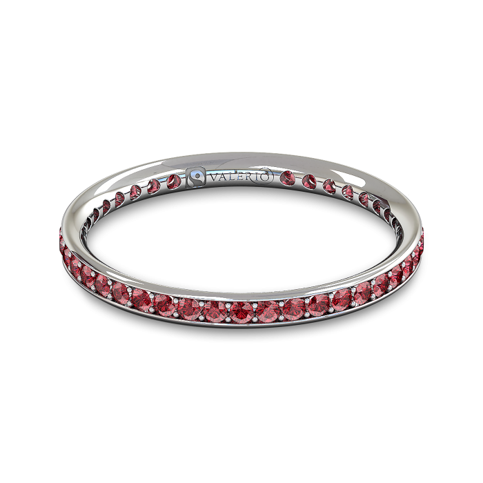 Ruby and Fairtrade White Gold Eternity Ring