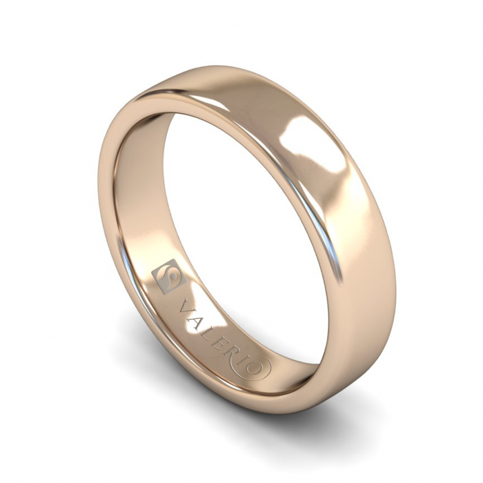 Slight Court ( Comfort Fit ) FairTrade 18k Rose Gold Wedding Ring With Flat Edge