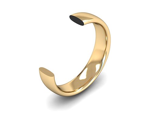 Slight Court ( Comfort Fit ) FairTrade 18k Yellow Gold Wedding Ring Cross Cut Medium