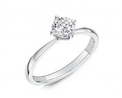 Solitaire Diamond Ring Round Brilliant Cut four Claw setting