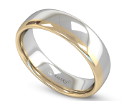 White and Yellow Fairtrade Gold Wedding Ring