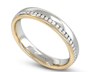 Diamond White and Yellow Fairtrade Gold Wedding Ring
