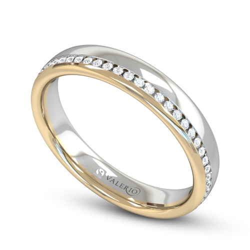 Diamond White and Yellow Fairtrade Gold Wedding Ring
