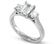 Emerald cut Diamond Trilogy Engagement Ring